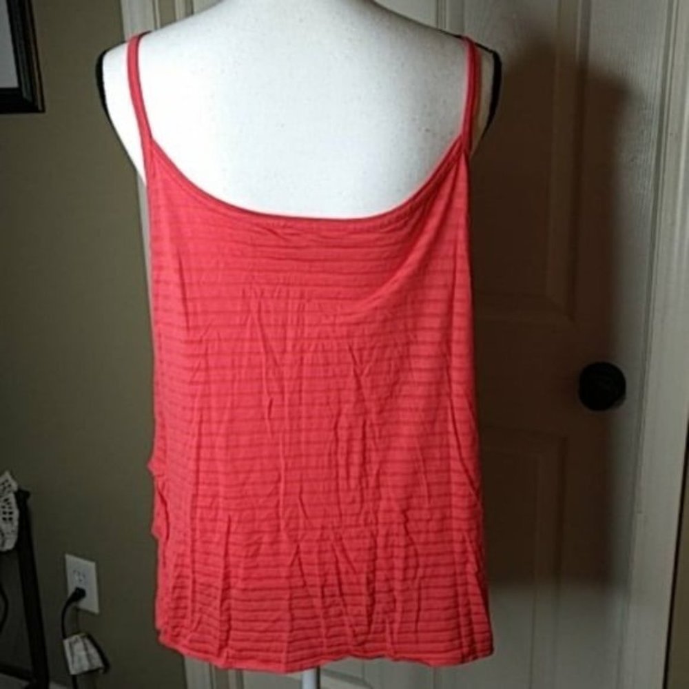 Avenue Spaghetti Strap Tank Red Ruffled Sz 14 16 - Picture 4 of 6